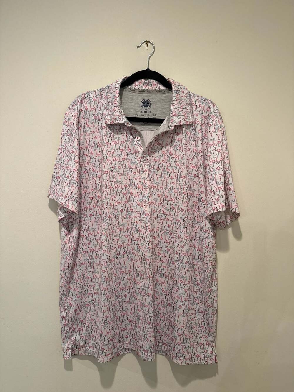 Flag & Anthem MadeFlex Scofield Americana Martini Print Performance Polo XL